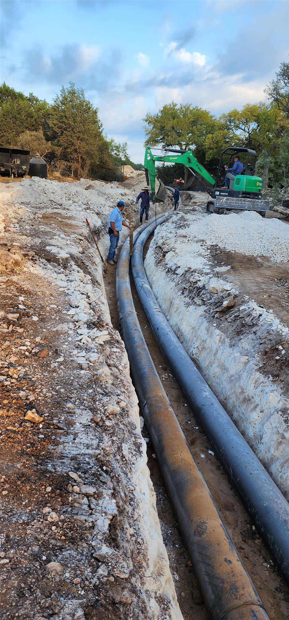 Drainage installation work at Spanish Oaks Golf Club